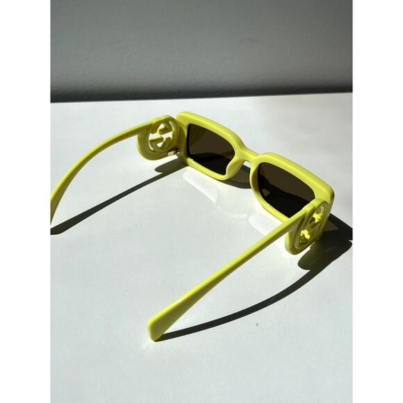 NEW Gucci GG1325S Slim Yellow Logo Sunglasses - Picture 8 of 9